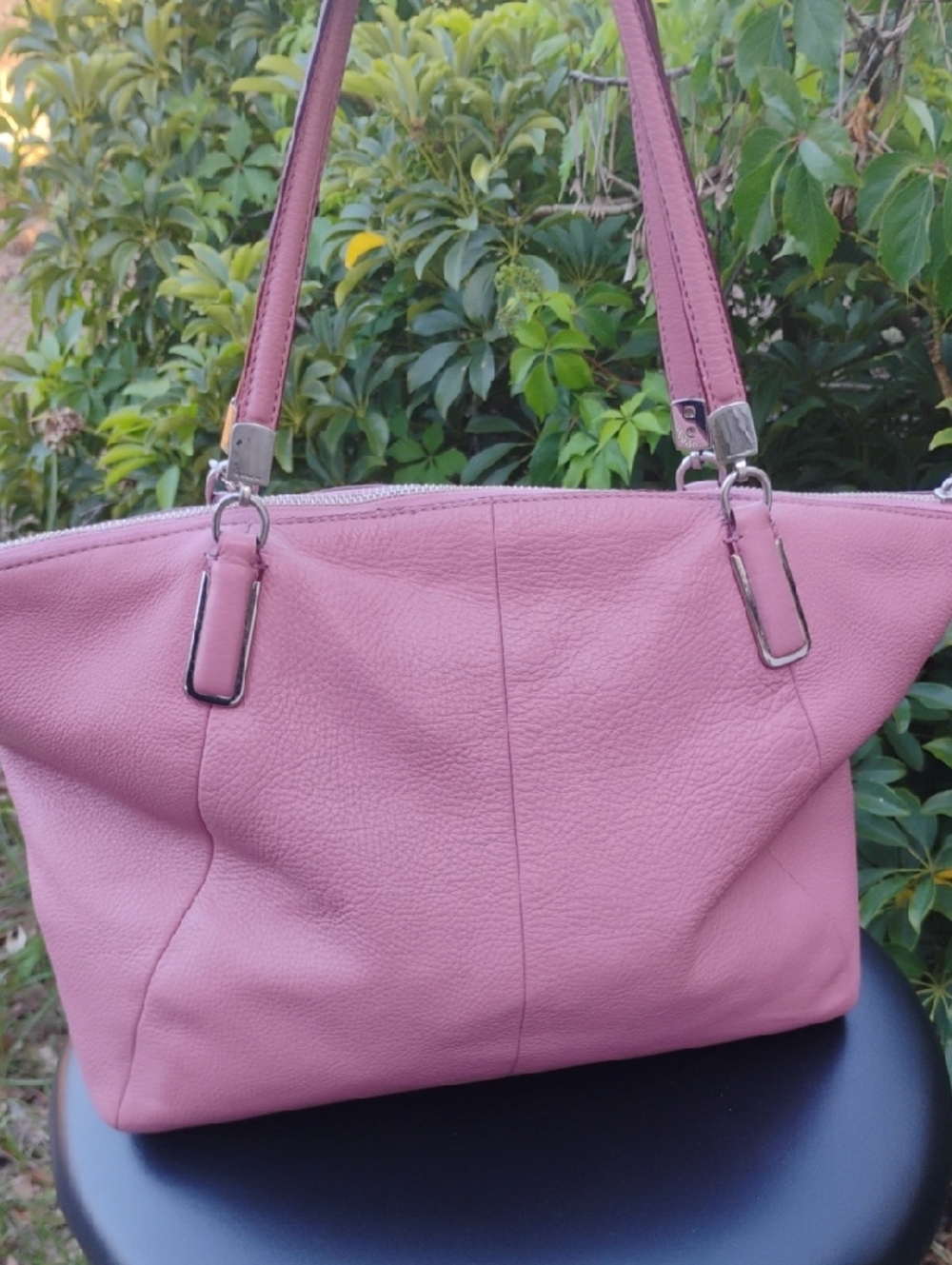 Coach Kelsey Pink Pebbled Leather Satchel Tote #F34494 - Picture 4 of 10